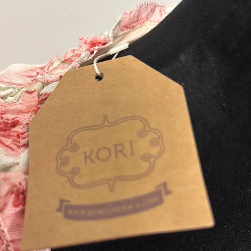 Kori NWT Pink Floral Dress with Ruffles - Picture 2 of 5